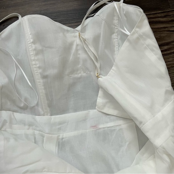 Aura NEW White Lace Tulle Wedding Cocktail Reception Prom Dress - Picture 11 of 16